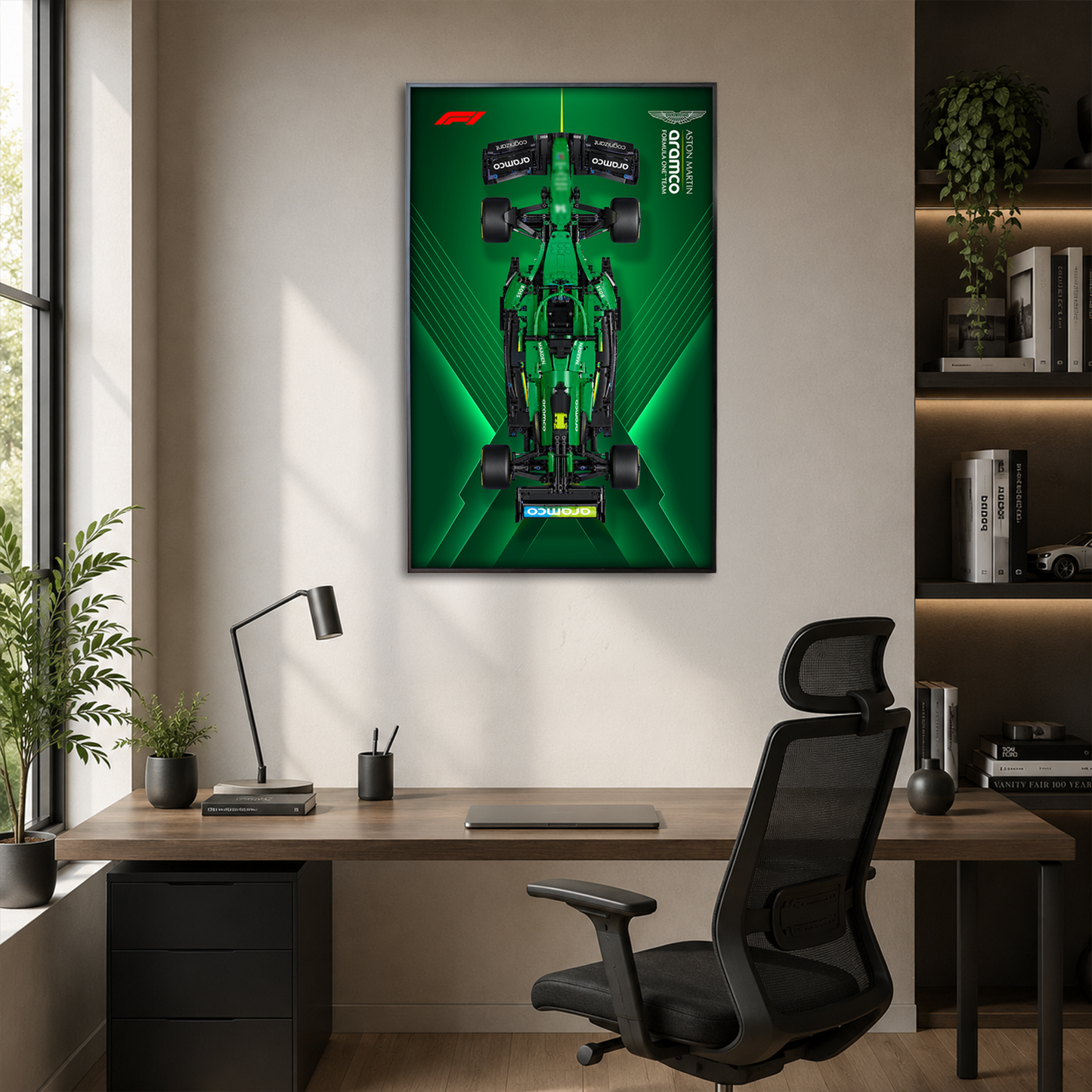 Premium Display Frame for LEGO® Technic™ #42240 Aston Martin F1 | Racing Green Exhibit Board | Anti-Glare Open Mounted Frame