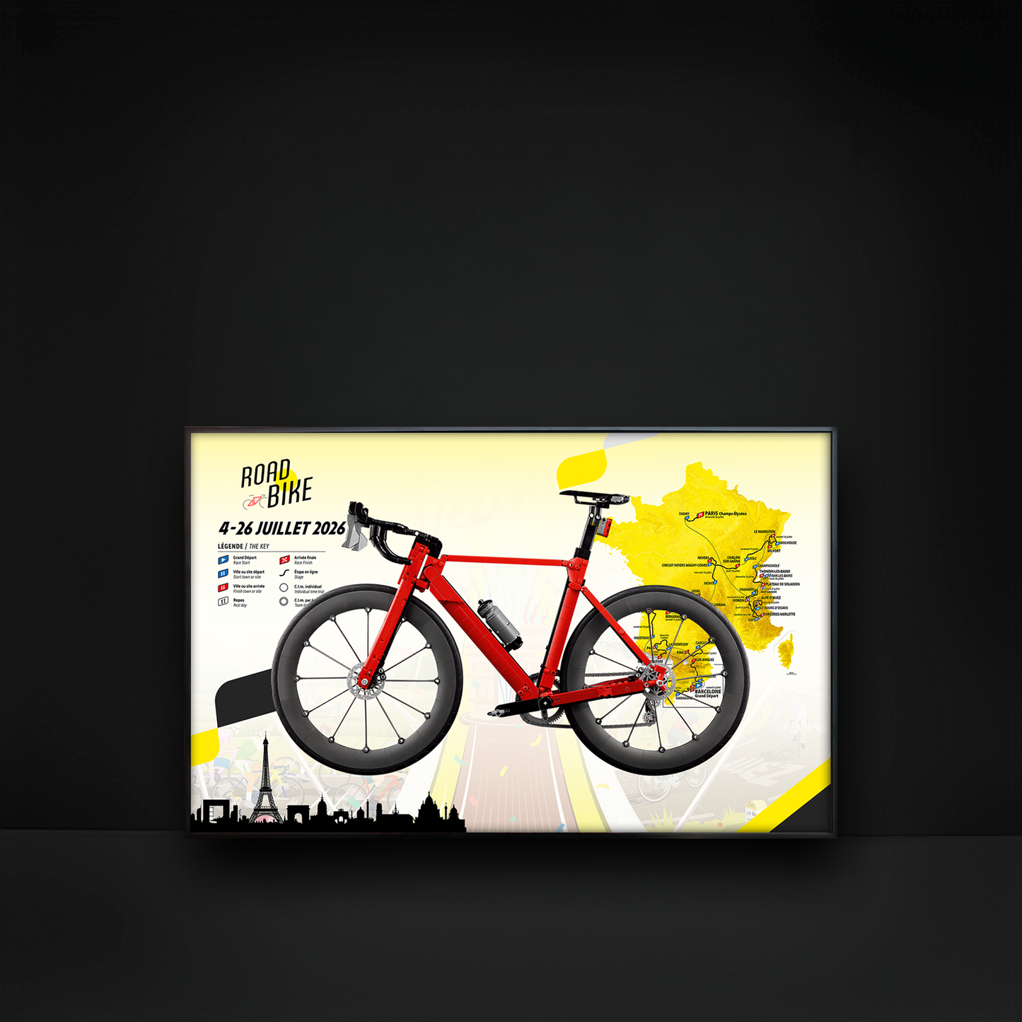 Premium Wall Display Frame for LEGO® Icons 11380 Road Bike