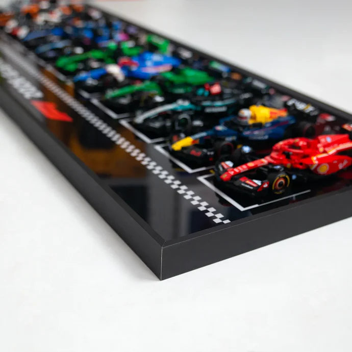 Premium Wall Display Frame for F1 Models, Compatible with LEGO Speed Champions 2026 Series, Panoramic 110cm Aluminum Frame for Full Grid Showcase