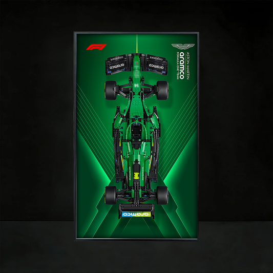 Premium Display Frame for LEGO® Technic™ #42240 Aston Martin F1 | Racing Green Exhibit Board | Anti-Glare Open Mounted Frame