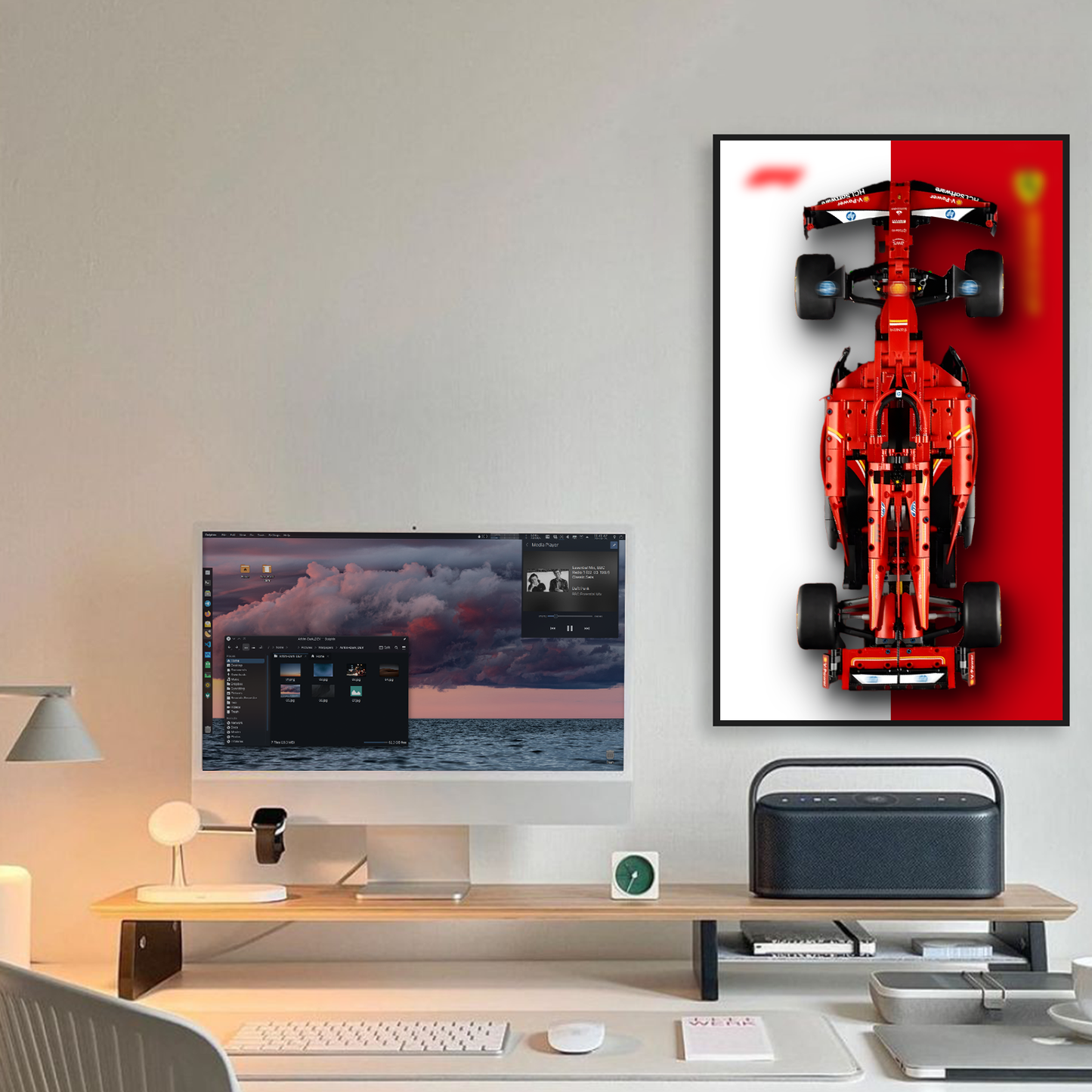 Premium Wall Display Frame Compatible with LEGO® Technic™ Ferrari SF-24 F1 Car 42207