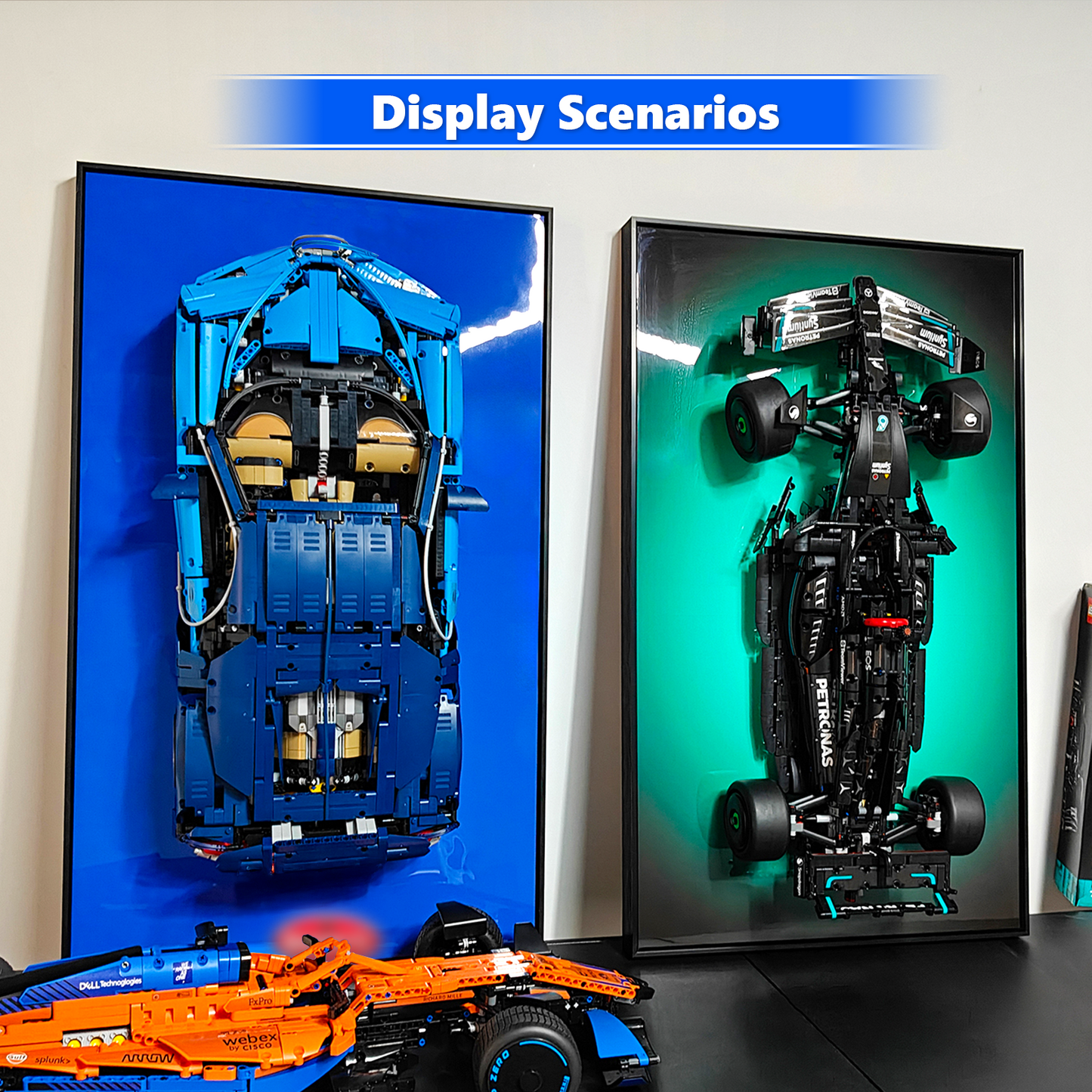 Premium Wall Display Frame Compatible with LEGO® Technic™ Bugatti Chiron 42083