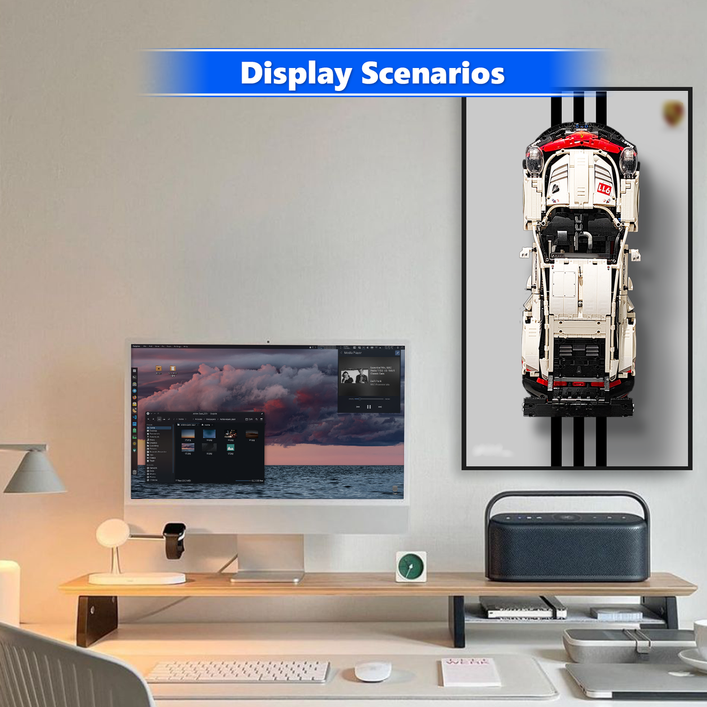 Premium Wall Display Frame Compatible with LEGO® Technic™ Porsche 911 RSR 42096