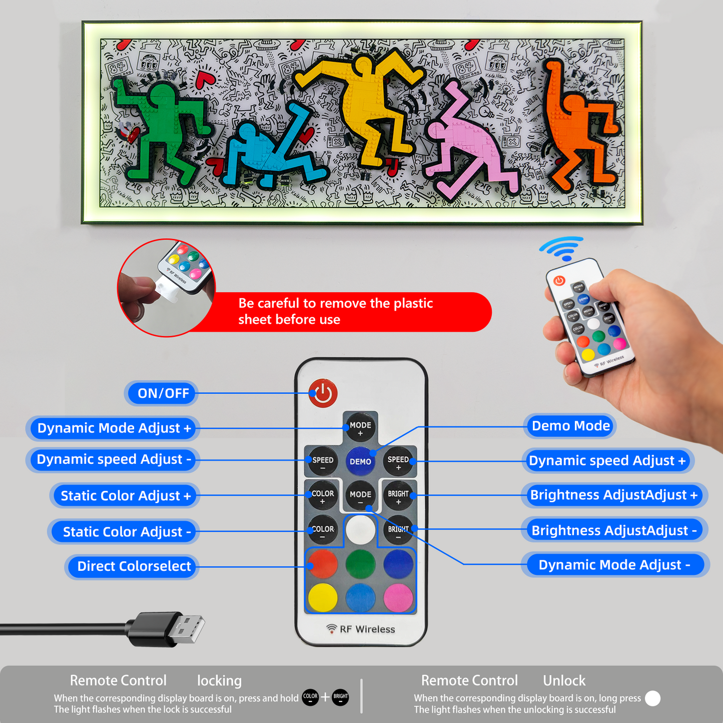 Premium Wall Display Frame Compatible with LEGO® Art Keith Haring – Dancing Figures 31216