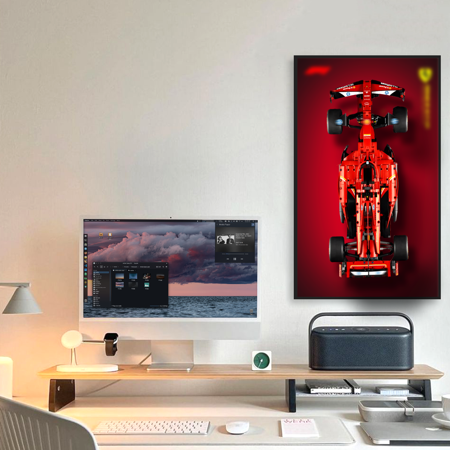 Premium Wall Display Frame Compatible with LEGO® Technic™ Ferrari SF-24 F1 Car 42207