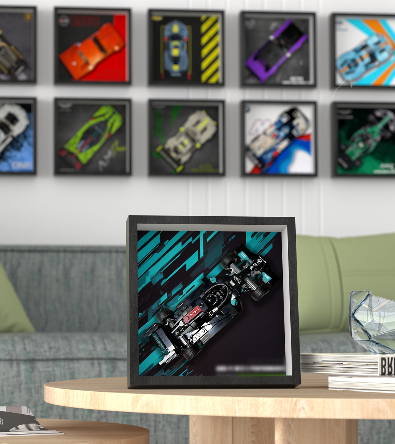 Premium Wall Display Frame Compatible with LEGO® Speed Champions 76909