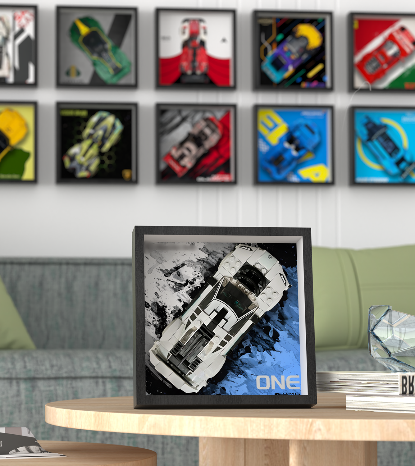 Premium Wall Display Frame Compatible with LEGO® Speed Champions 76909