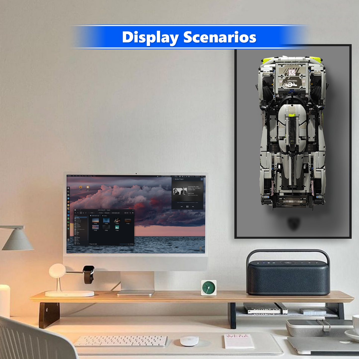 Premium Wall Display Frame Compatible with LEGO® Technic™ PEUGEOT 9X8 24H Le Mans Hybrid Hypercar 42156
