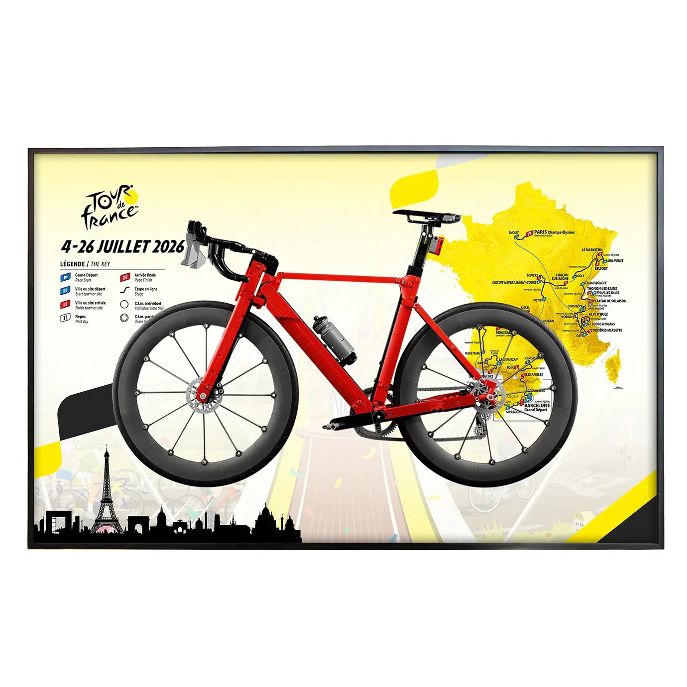 Premium Wall Display Frame for LEGO® Icons 11380 Road Bike