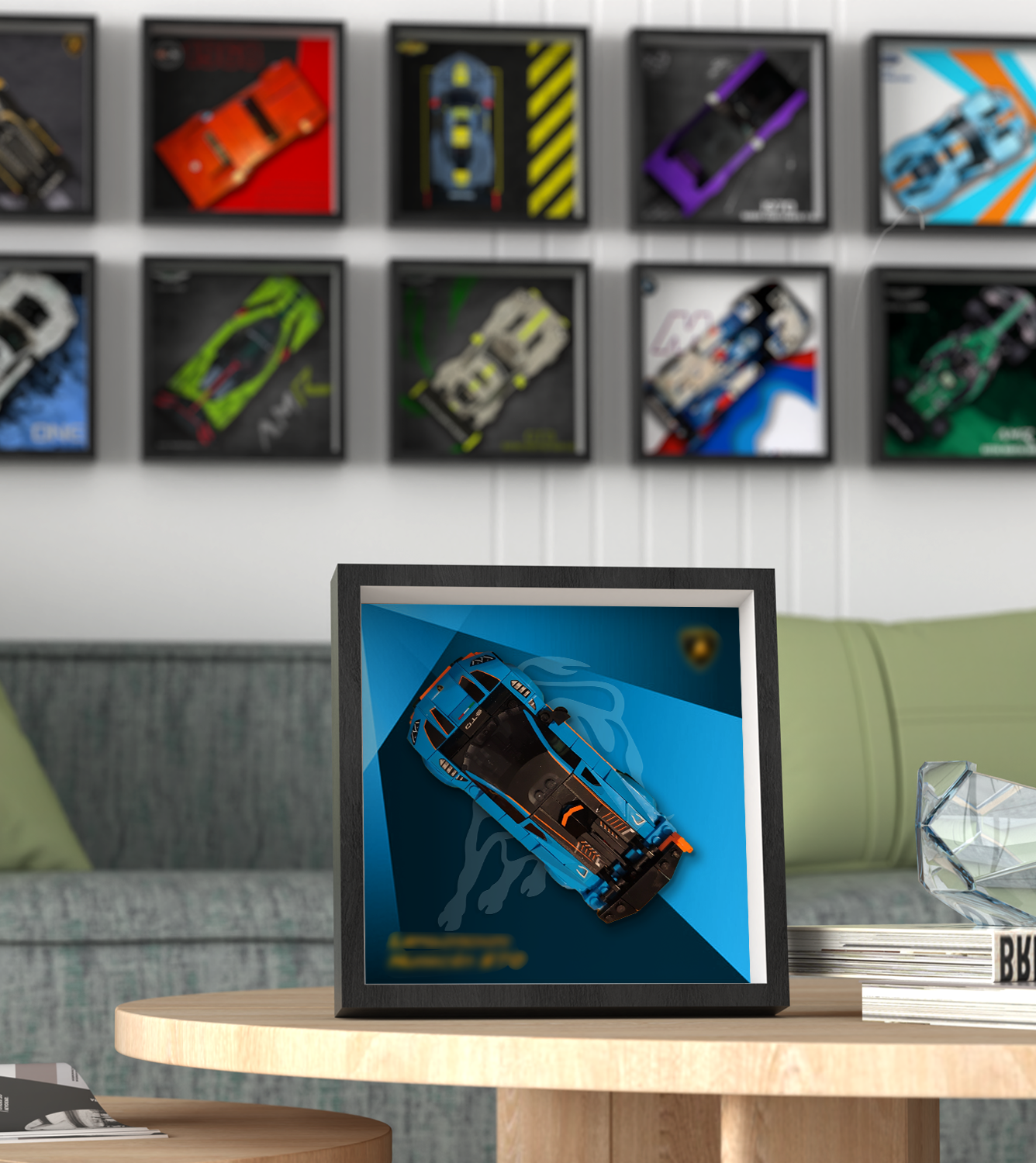 Premium Wall Display Frame Compatible with LEGO® Speed Champions 77238