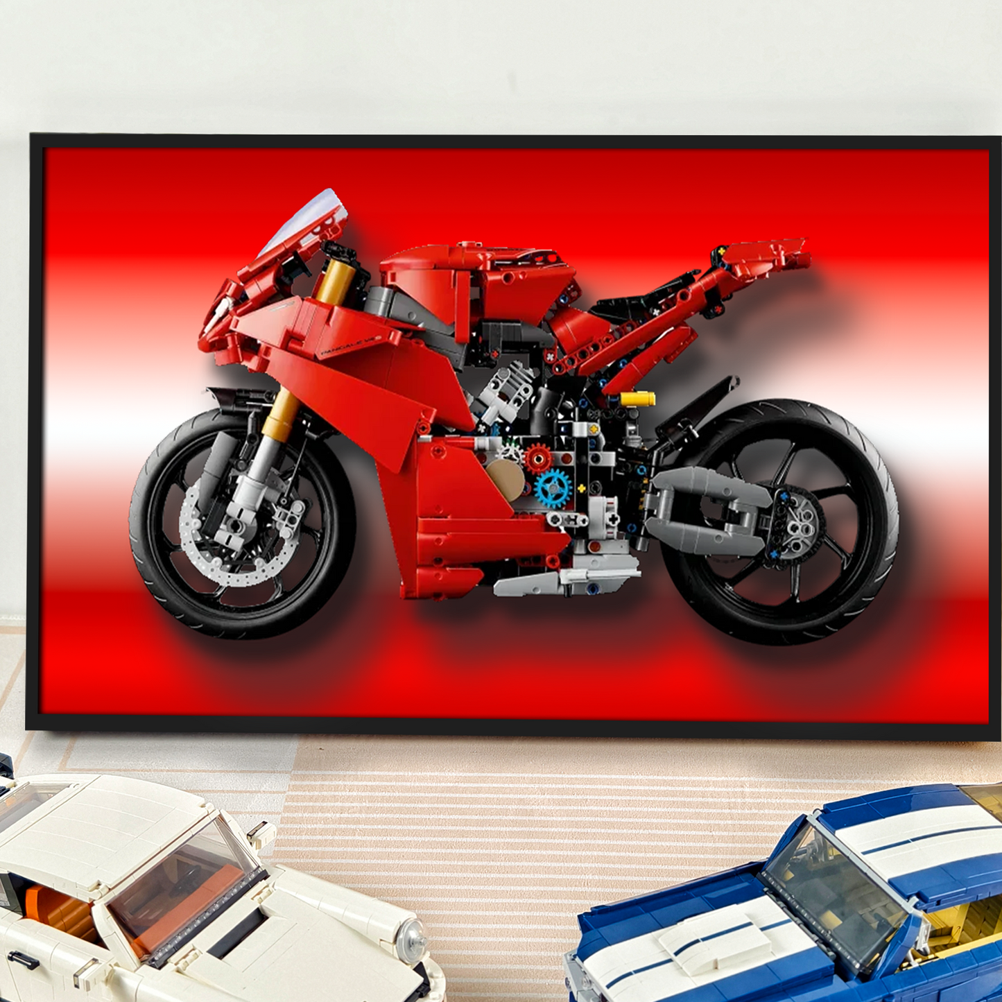 Premium Wall Display Frame Compatible with LEGO® Technic™ Ducati Panigale V4 S 42202