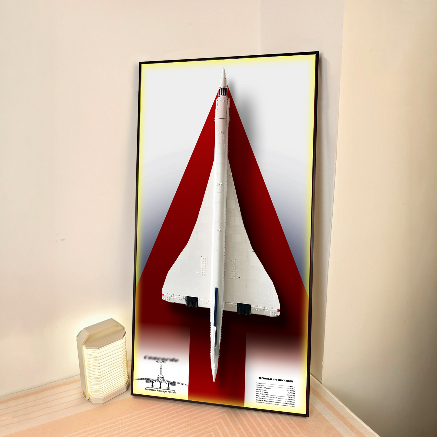 Premium Wall Display Frame Compatible with LEGO® Icons Concorde 10318