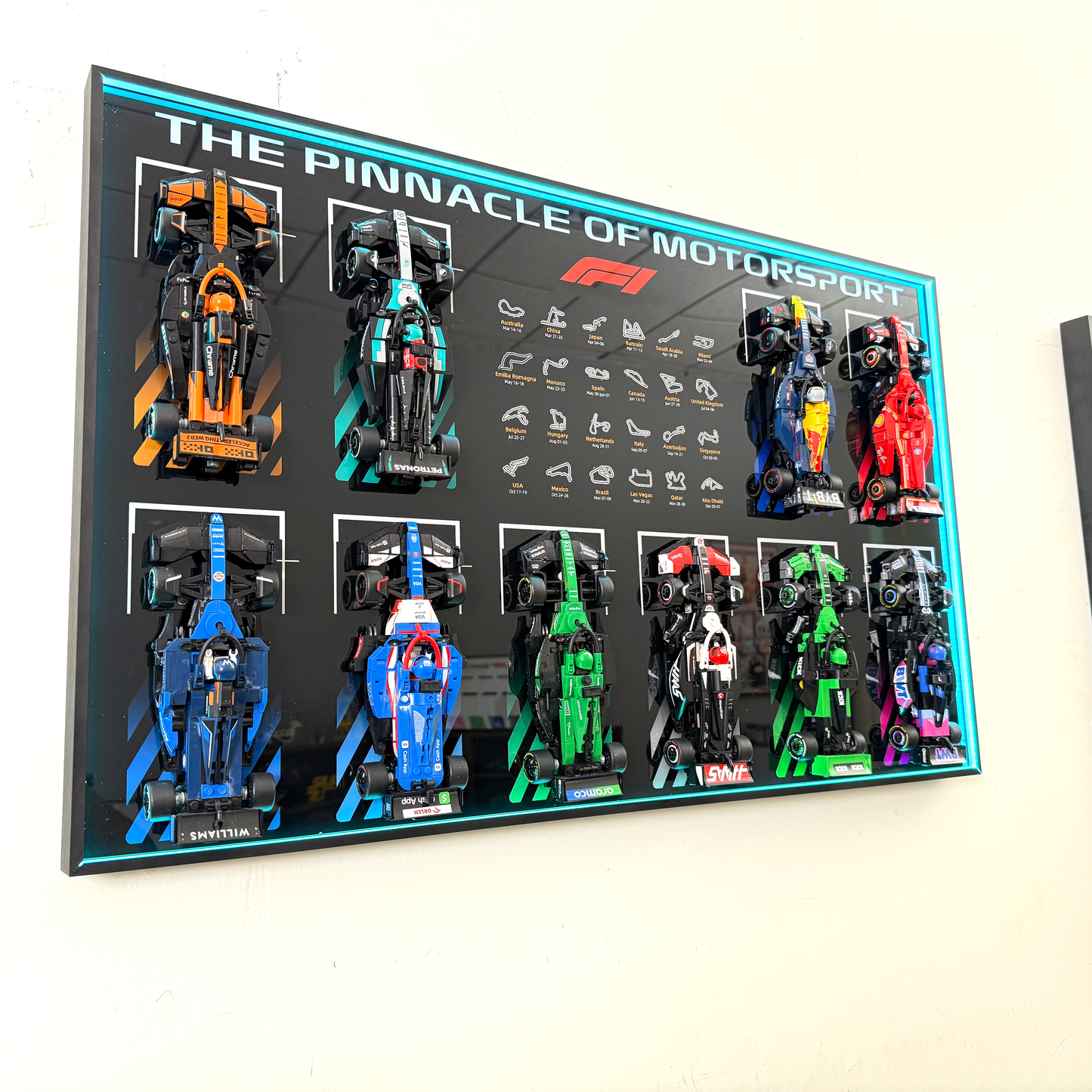 Premium Wall Display Frame Compatible with LEGO® Speed Champions 10-in-1 F1® Collection