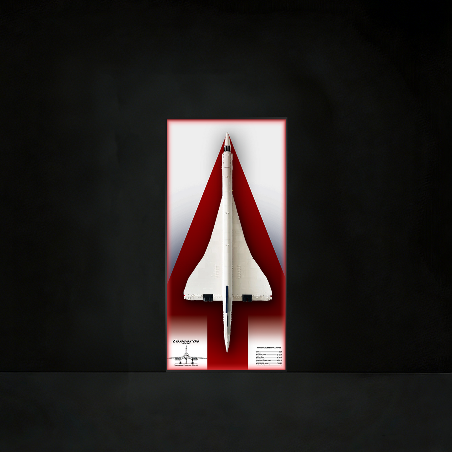 Premium Wall Display Frame Compatible with LEGO® Icons Concorde 10318