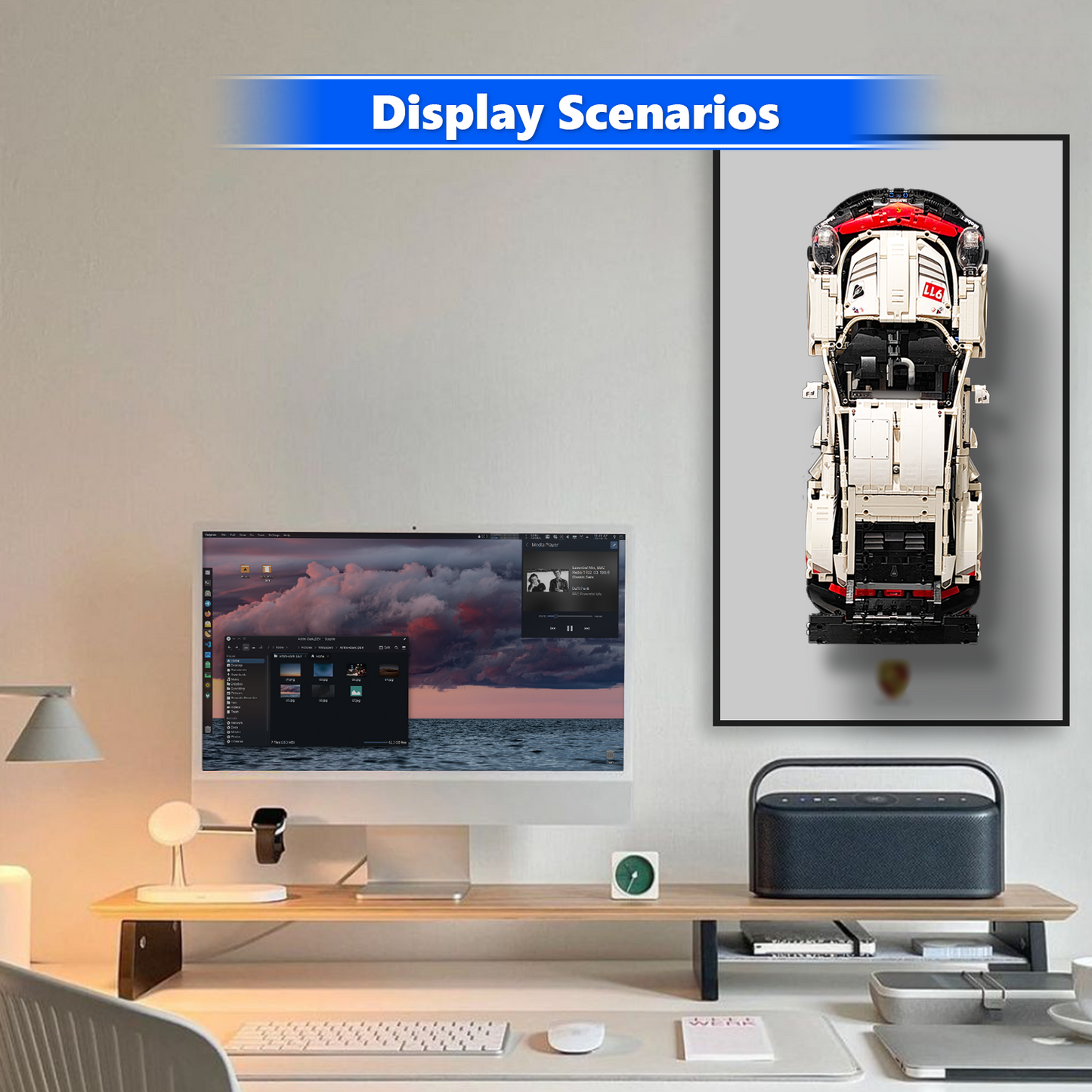 Premium Wall Display Frame Compatible with LEGO® Technic™ Porsche 911 RSR 42096
