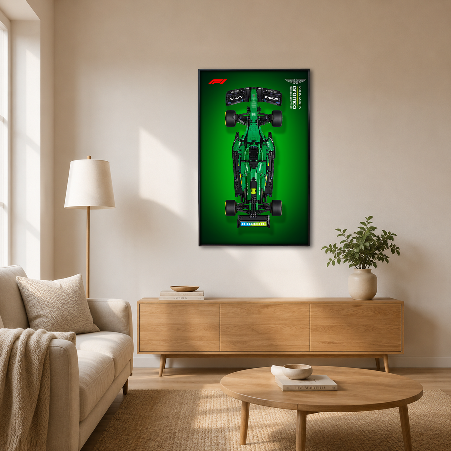 Premium Display Frame for LEGO® Technic™ #42240 Aston Martin F1 | Racing Green Exhibit Board | Anti-Glare Open Mounted Frame
