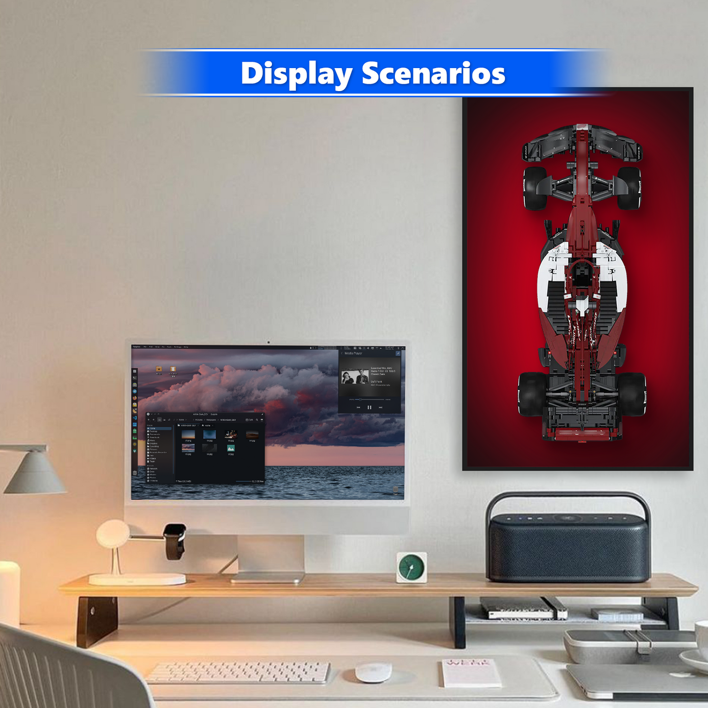 Premium Wall Display Frame Compatible with CaDA Alfa Romeo F1 Team ORLEN C42 (C64005W)