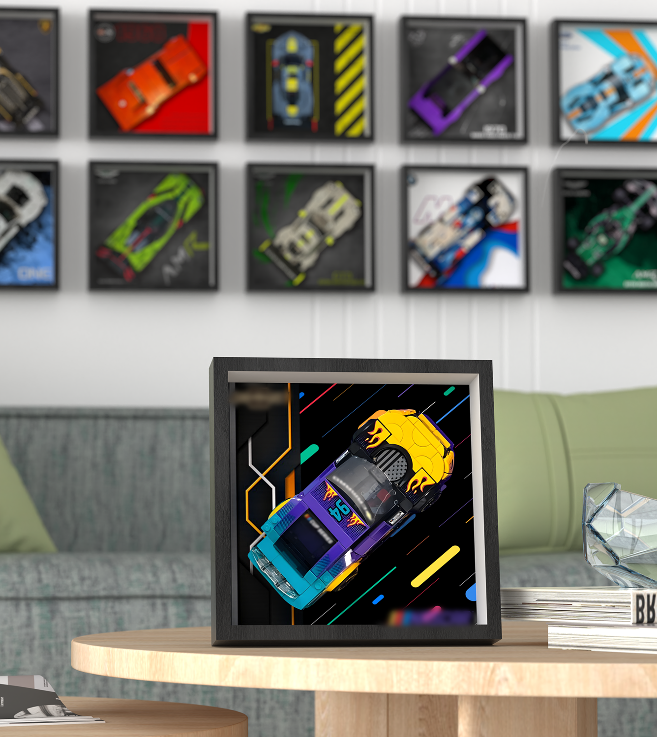 Premium Wall Display Frame Compatible with LEGO® Speed Champions 76935