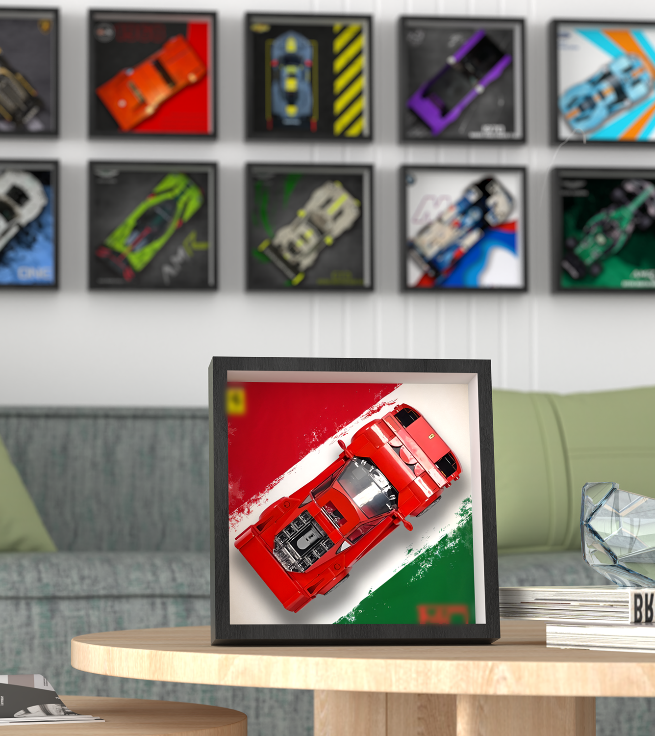 Premium Aluminum Alloy Wall Display Frame Compatible with LEGO® Speed Champions 76934