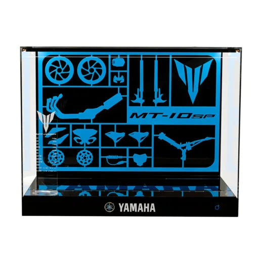 Premium LED Display Case for LEGO® 42159 Yamaha MT-10 SP | M-Size Stackable Case with Conductive Power Tabs | Mirror Base