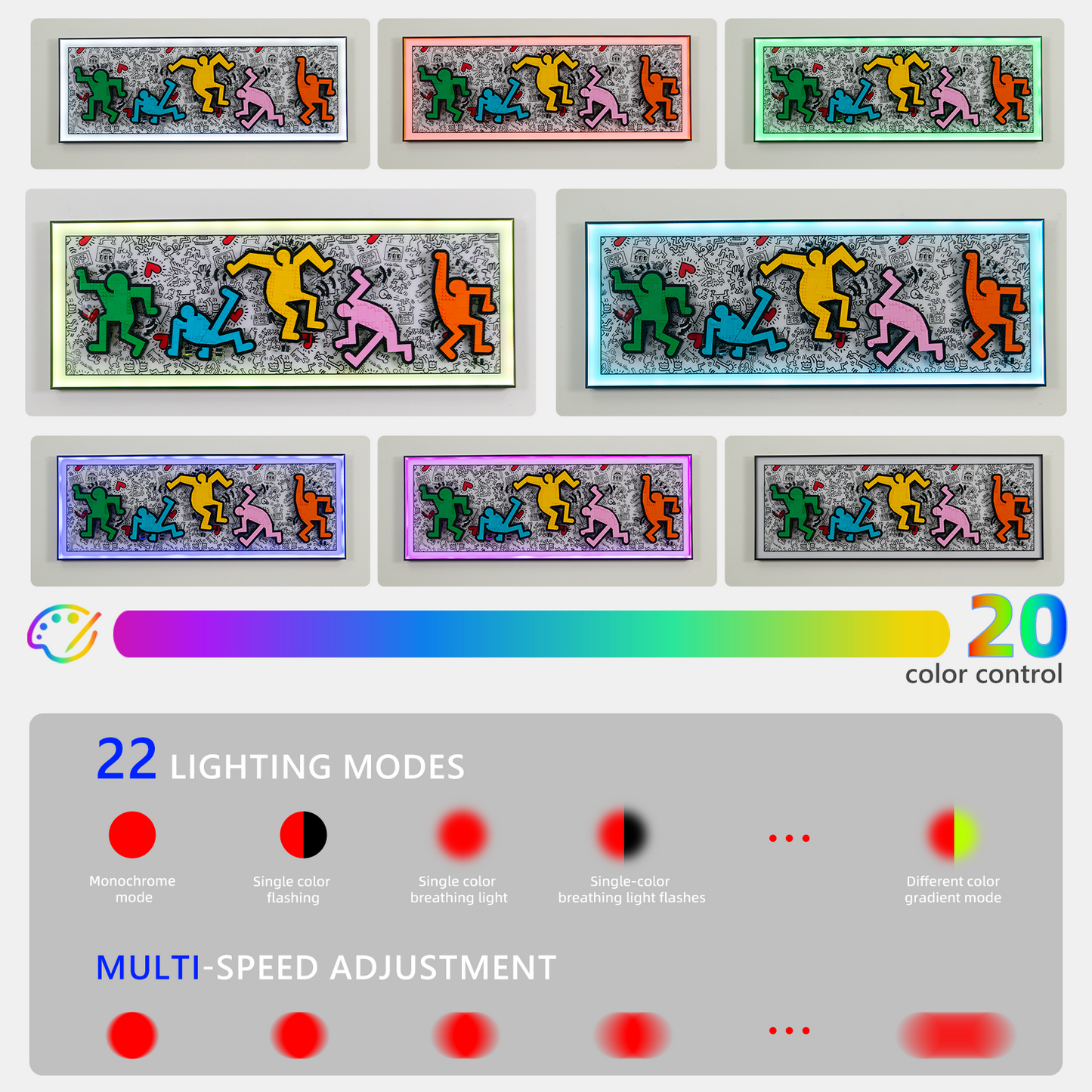 Premium Wall Display Frame Compatible with LEGO® Art Keith Haring – Dancing Figures 31216