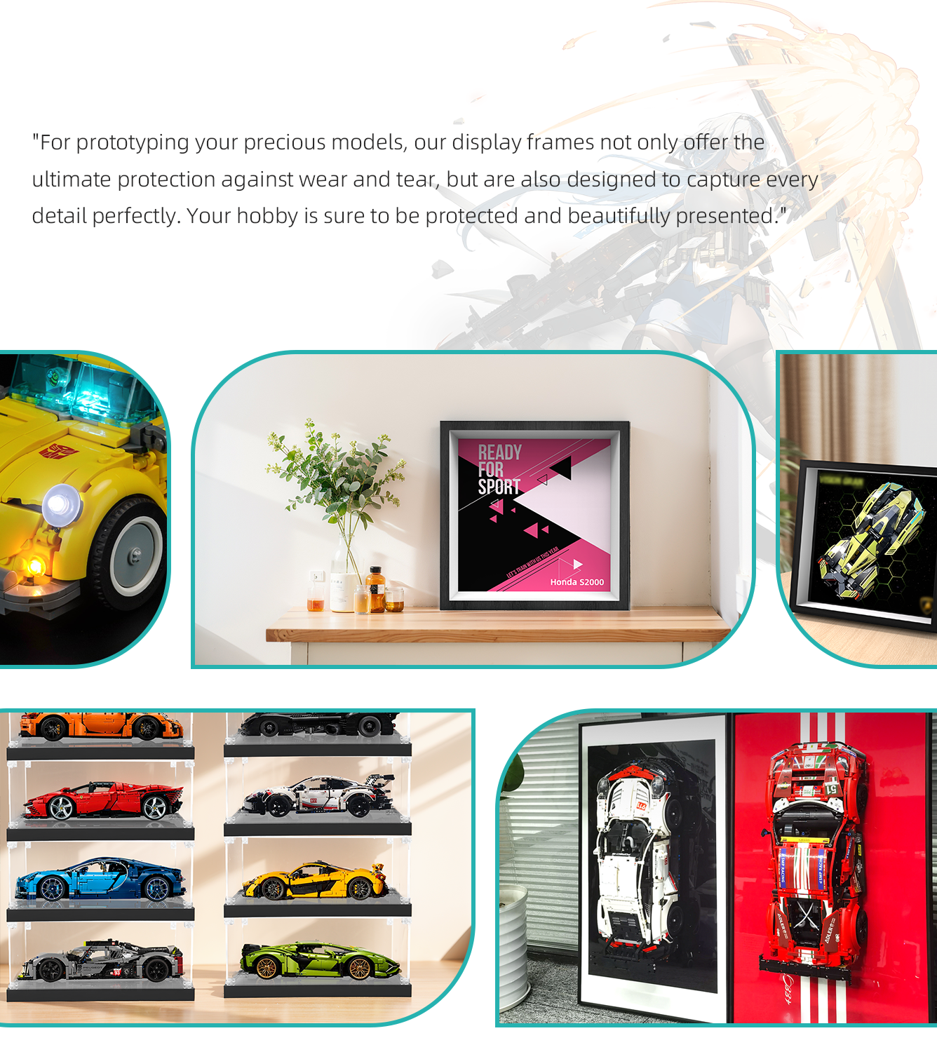 Premium Wall Display Frame Compatible with LEGO® Speed Champions 77241