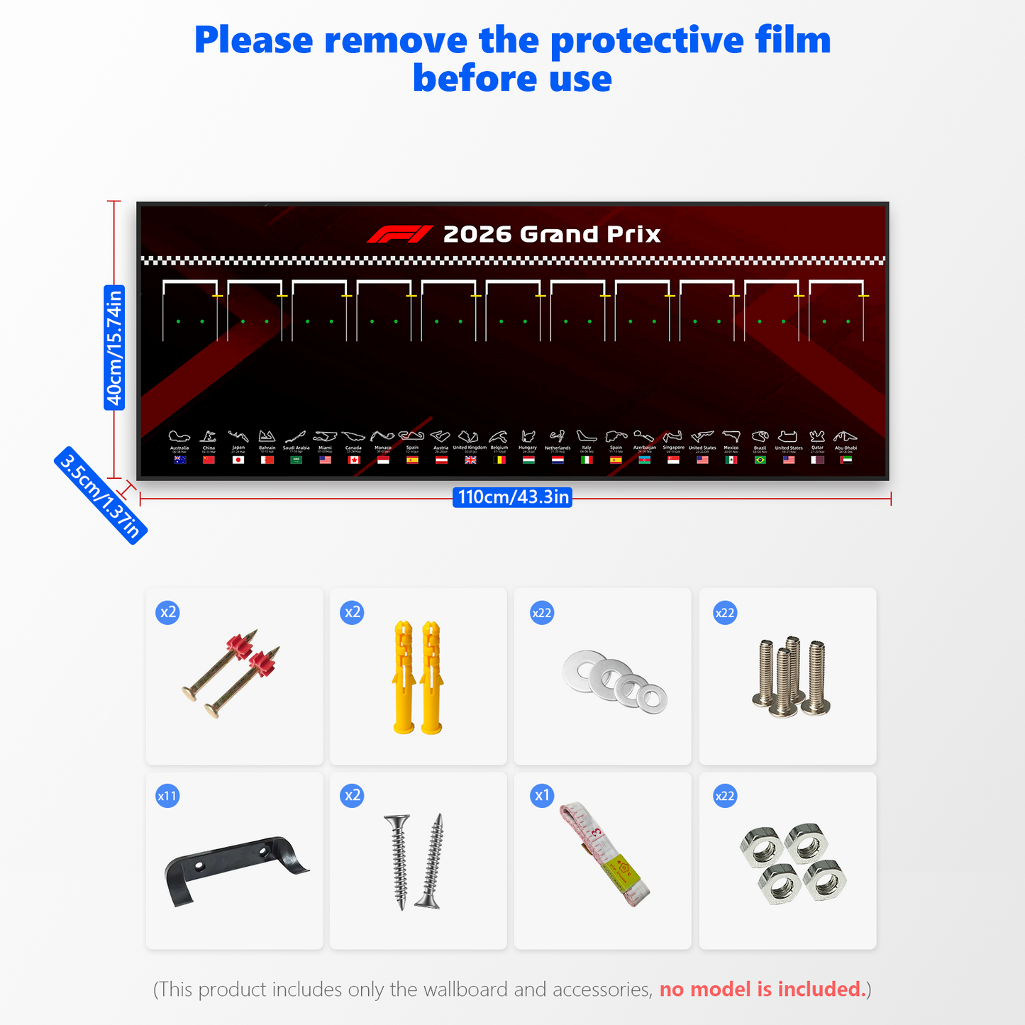 Premium 11-in-1 Panoramic Wall Display Frame Compatible with 2026 LEGO® Speed Champions F1® Series
