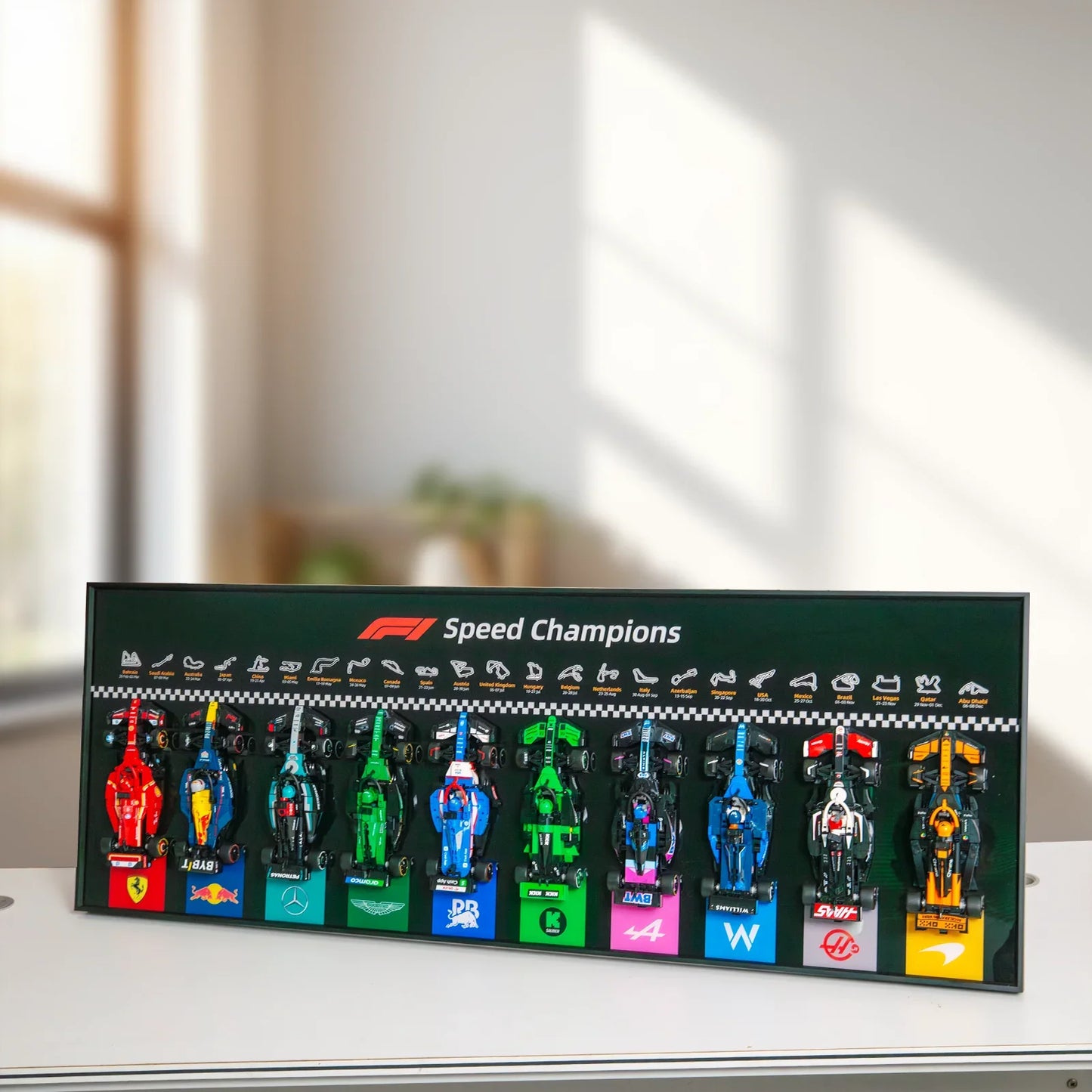 Premium Wall-Mounted Display Frame Compatible with LEGO® Speed Champions F1 Series (1:32 Scale)