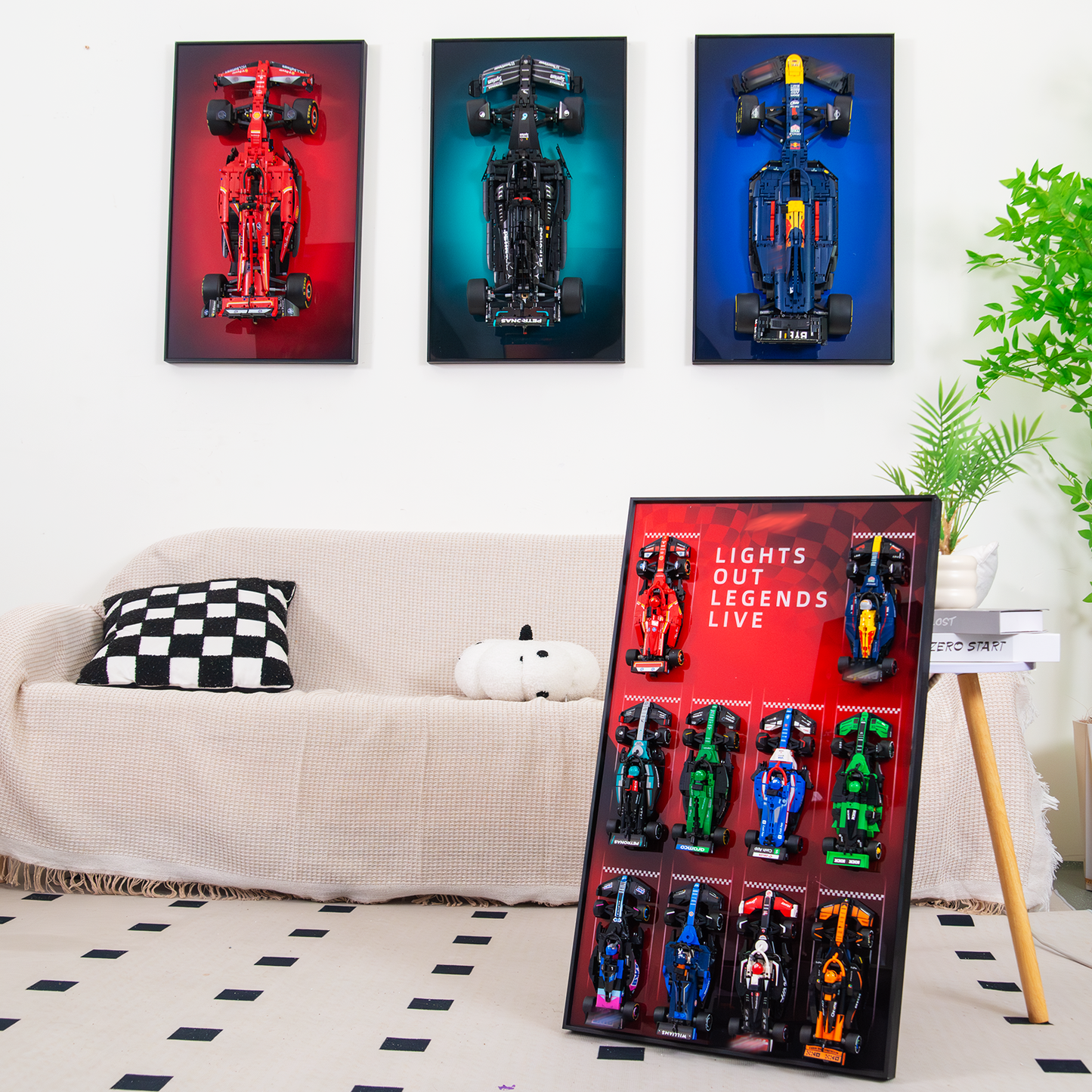Premium 10-in-1 F1 Wall Display Frame Compatible with LEGO® Speed Champions