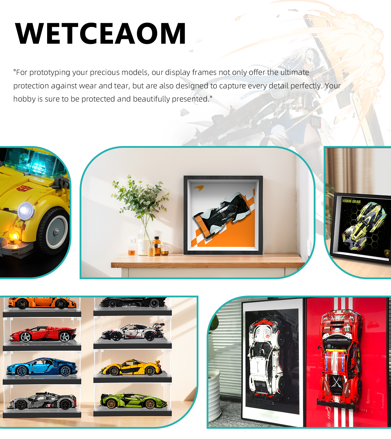 Premium Wall Display Frame Compatible with LEGO® Speed Champions 76918