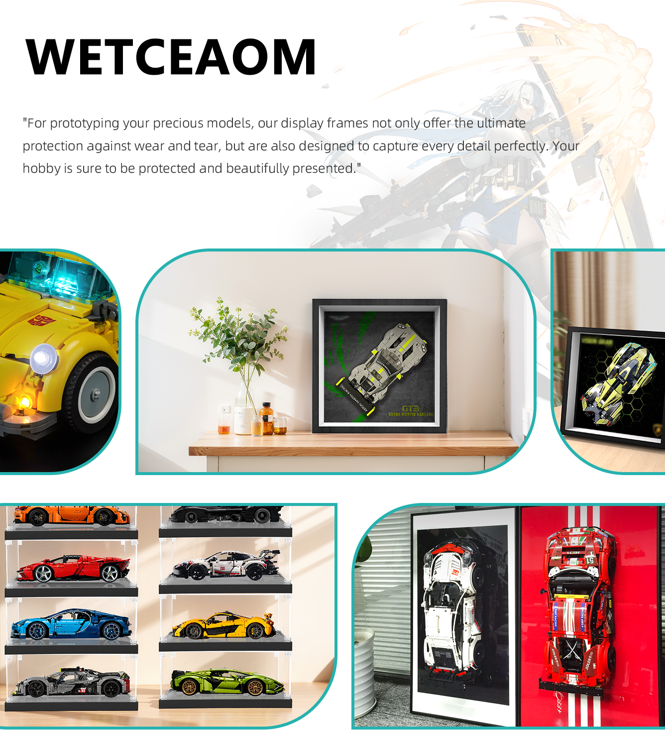 Premium Wall Display Frame Compatible with LEGO® Speed Champions 76910