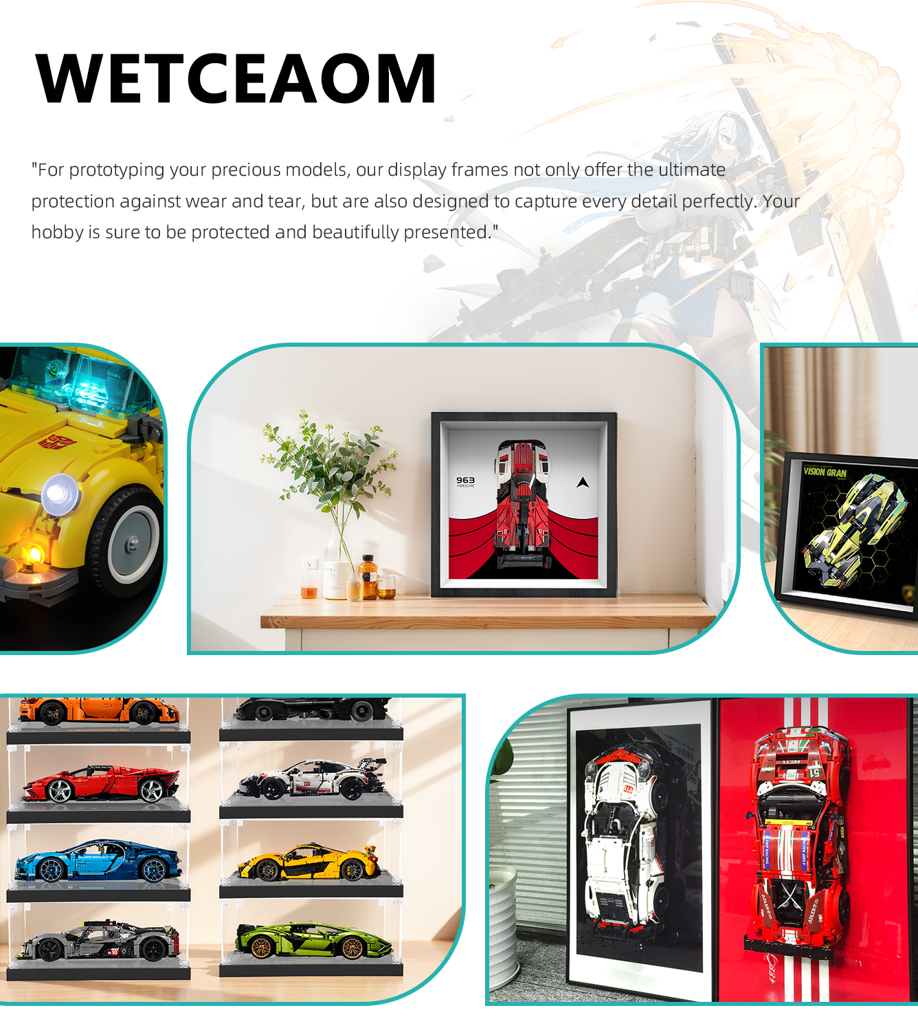 Premium Wall Display Frame Compatible with LEGO® Speed Champions 76916