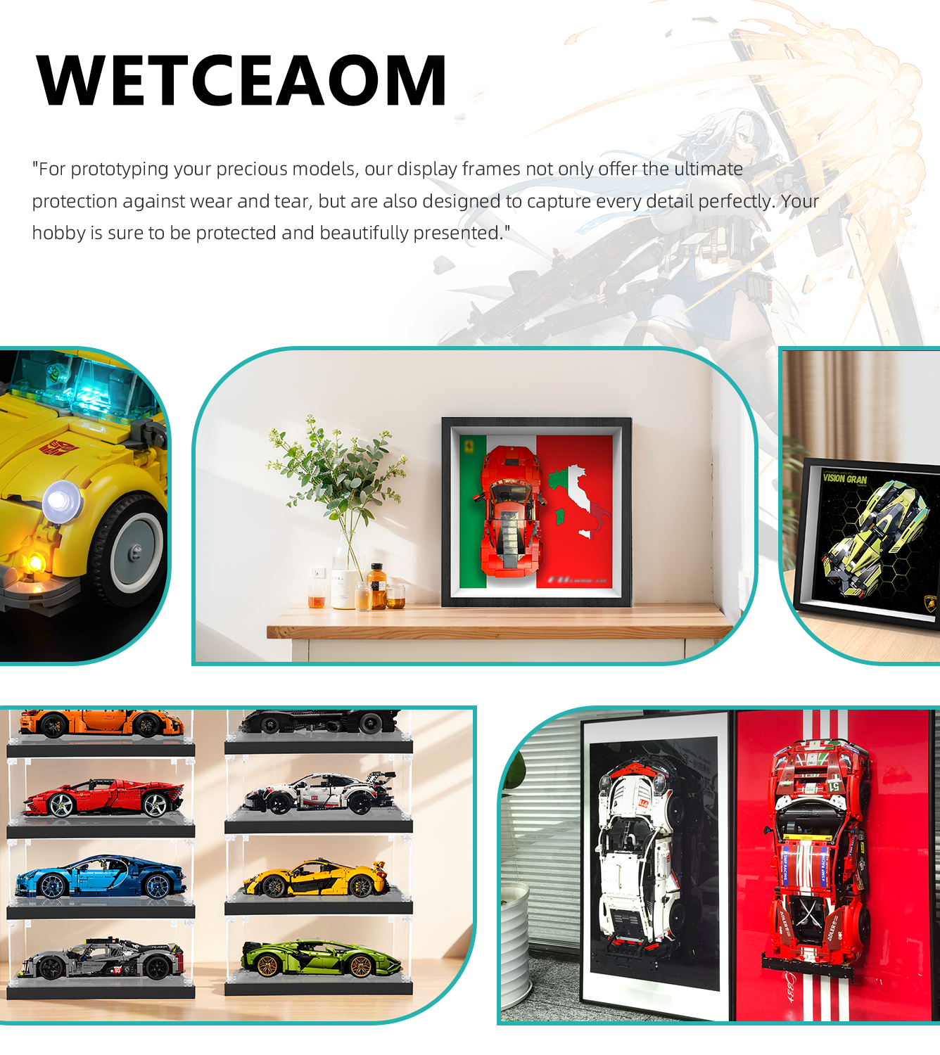 Premium Wall Display Frame Compatible with LEGO® Speed Champions 76895