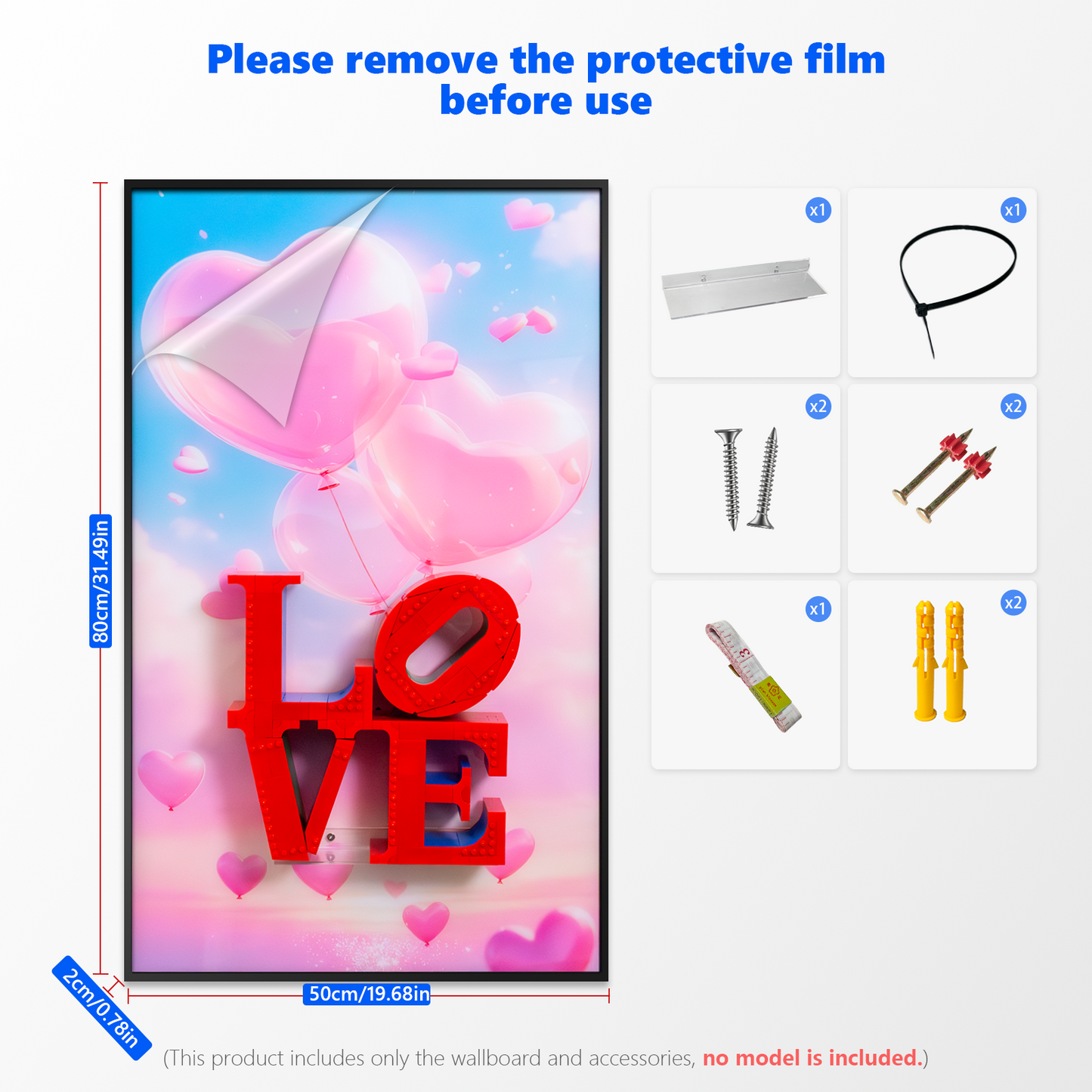 Premium Wall Display Frame Compatible with LEGO® Art LOVE 31214