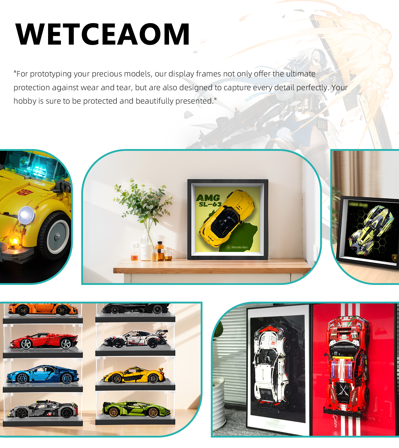 Premium Acrylic Wall Display Frame Compatible with LEGO® Speed Champions 76924