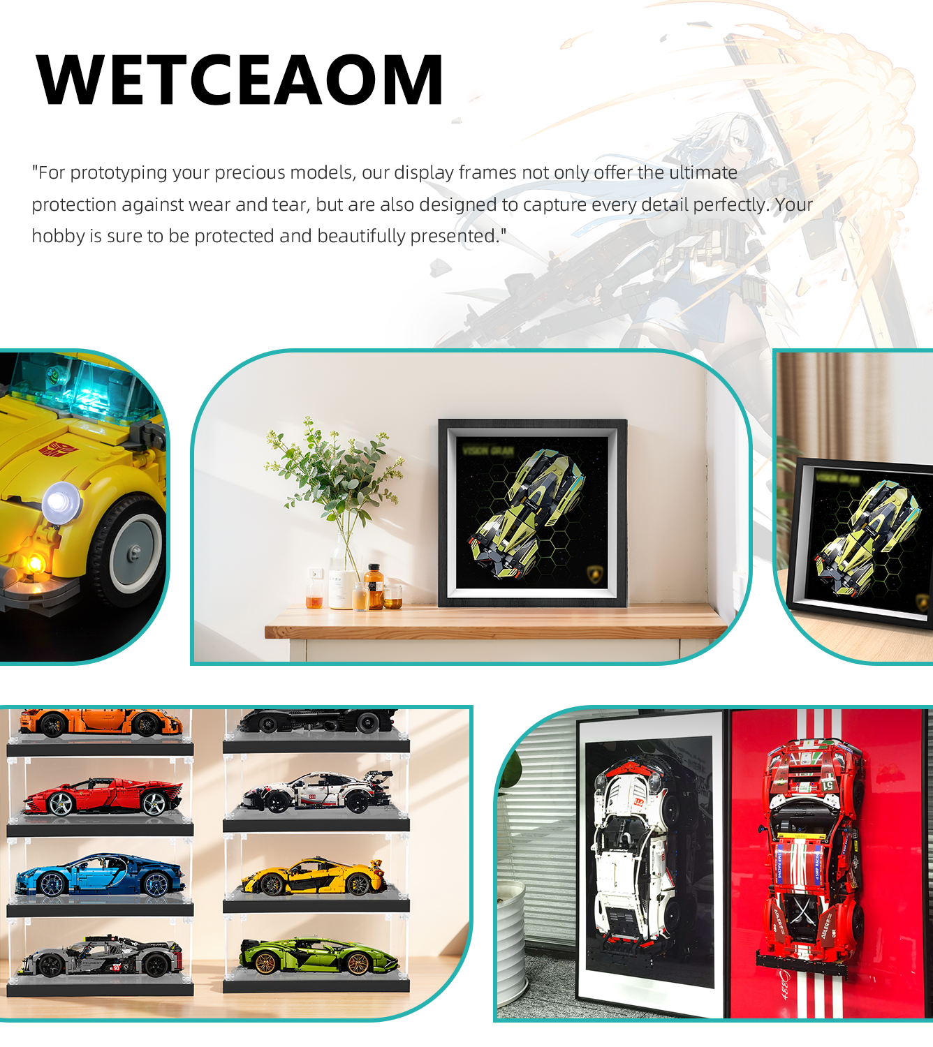 Premium Wall Display Frame Compatible with LEGO® Speed Champions 76923