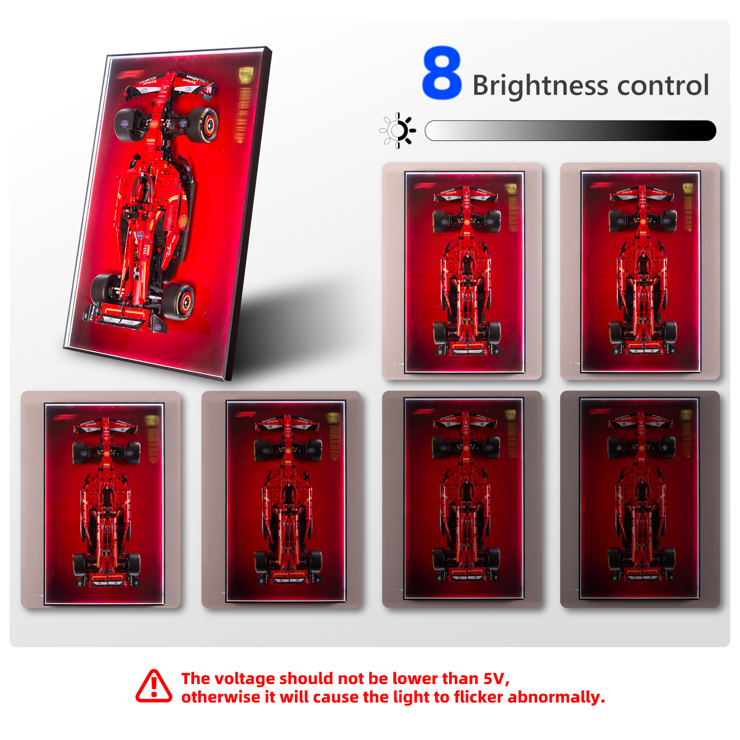Premium Wall Display Frame Compatible with LEGO® Technic™ Ferrari SF-24 F1 Car 42207