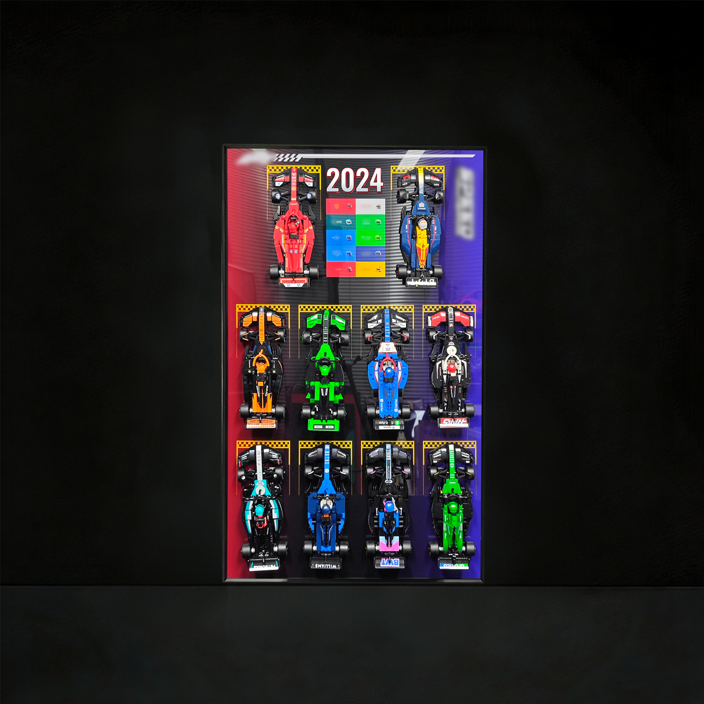 Premium Wall Display Frame Compatible with LEGO® Speed Champions F1® 10-in-1 Collection