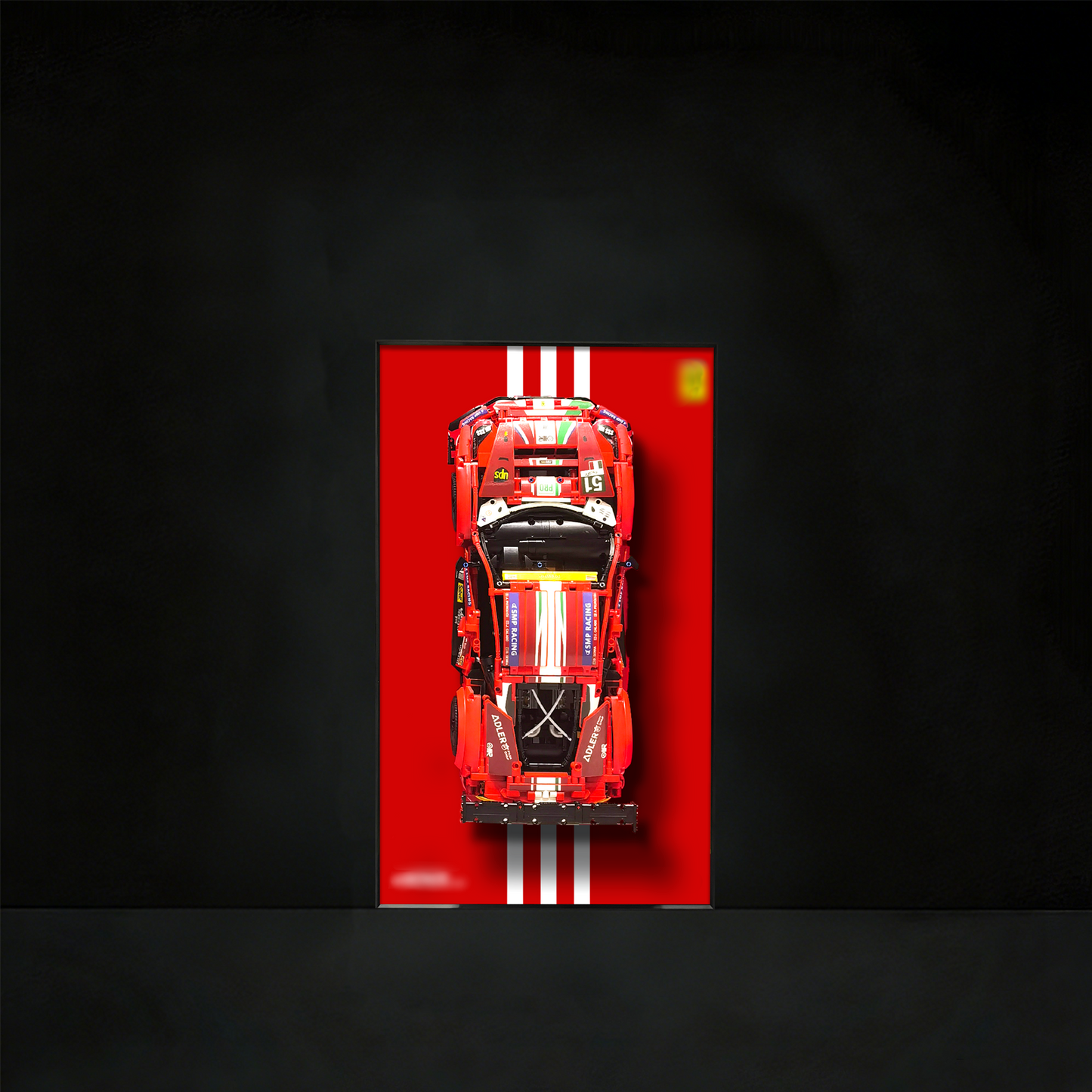 Premium Wall Display Frame Compatible with LEGO® Technic™ Ferrari 488 GTE 42125