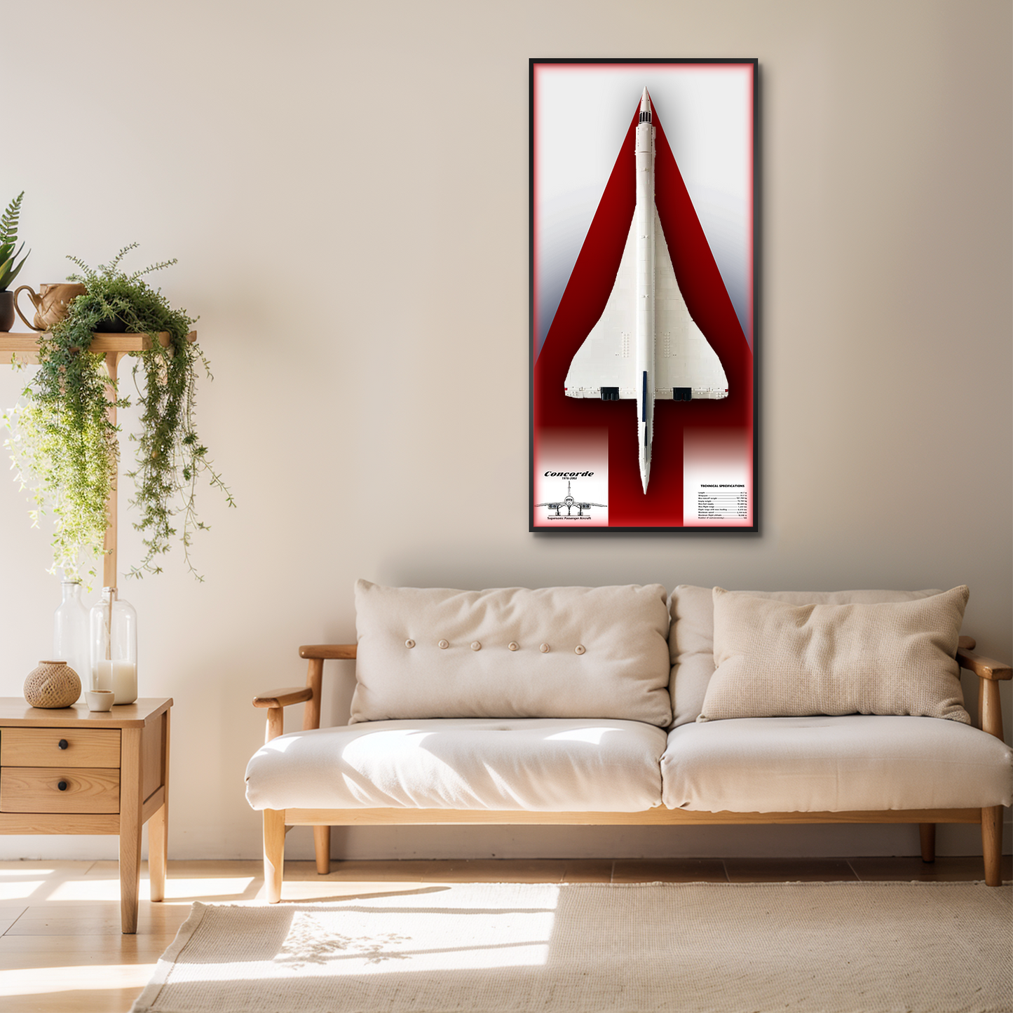 Premium Wall Display Frame Compatible with LEGO® Icons Concorde 10318