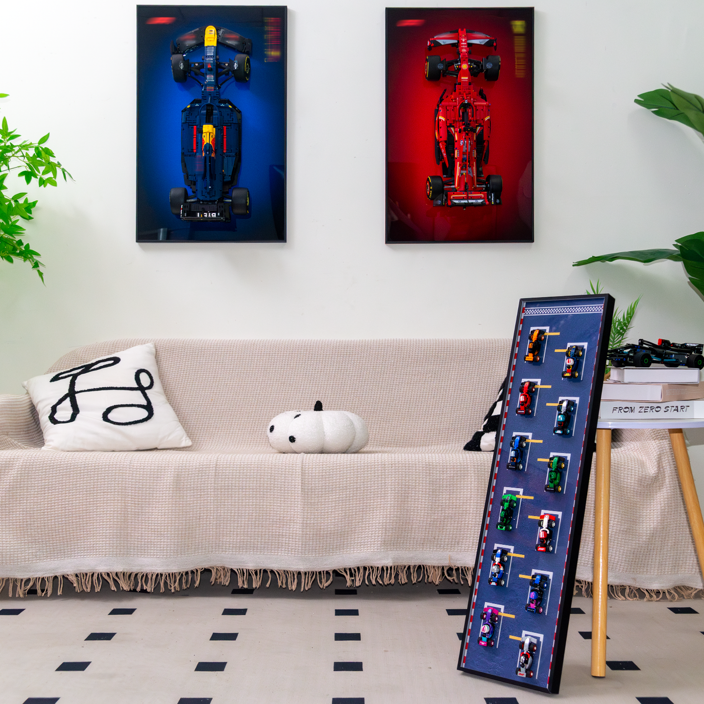 Premium Wall Display Frame Compatible with LEGO® Minifigures F1® Collectible Race Cars 71049