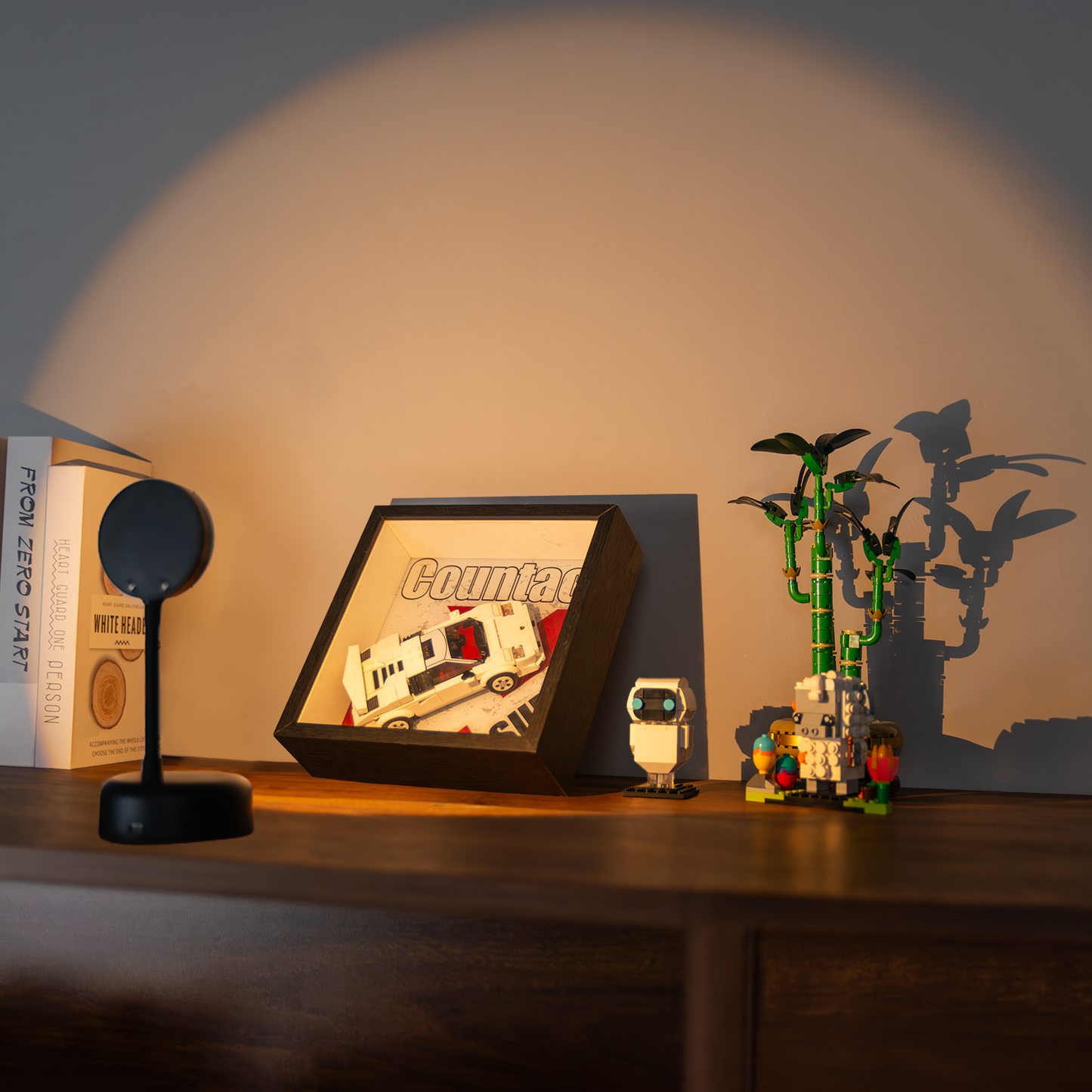 Wireless LED Spotlight for LEGO® Display Frames | Rechargeable Motion Sensor Wall Light with Remote | 3 Color Temperatures
