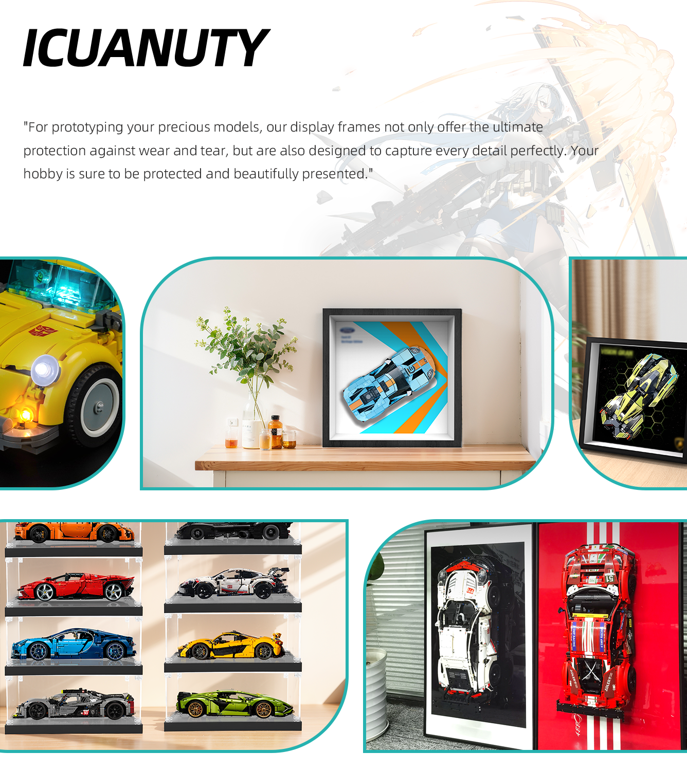 Premium Wall Display Frame Compatible with LEGO® Speed Champions 76905