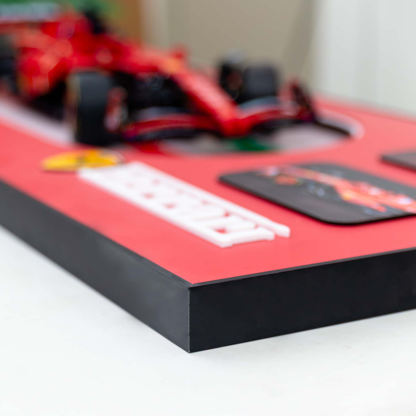 Premium 3D Wall Display Frame for F1 Models, Compatible with LEGO Technic, Aluminum Frame with HD Printed Backdrop for Red Bull
