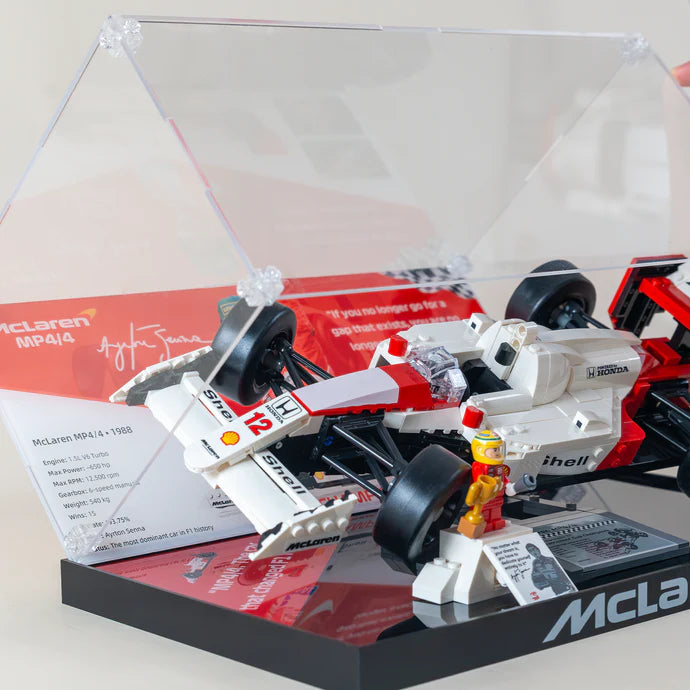 Universal F1 Display Case for LEGO® Icons 10330, 10353 & 11375 | Museum-Grade Stackable Acrylic Box | Dust-Proof UV Protection