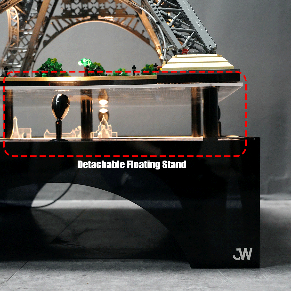 Premium LED Display Base for Eiffel Tower 10307 – 3D Edition, Compatible with LEGO, Acrylic Lighted Stand with Paris Map