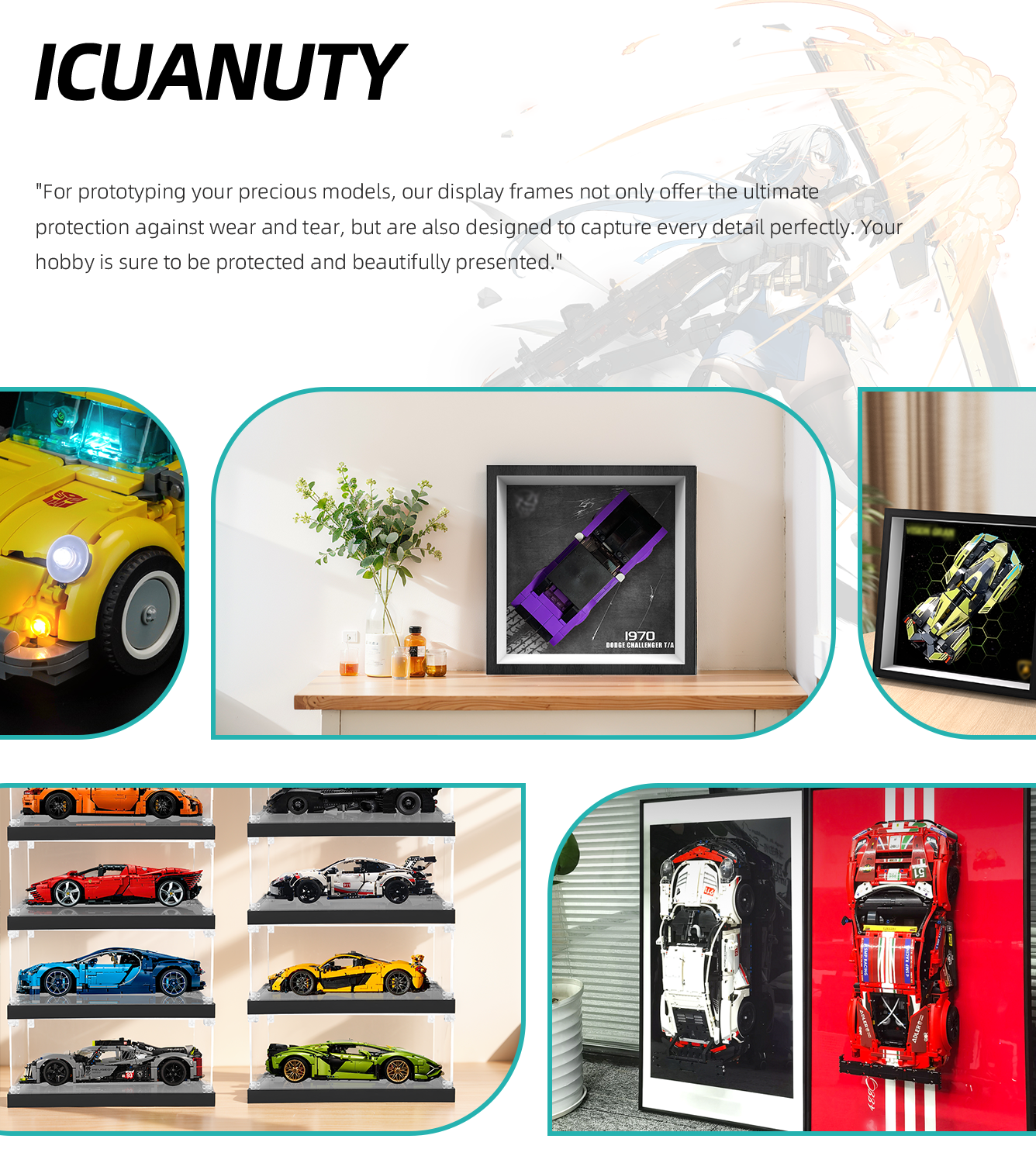 Premium Wall Display Frame Compatible with LEGO® Speed Champions 76904