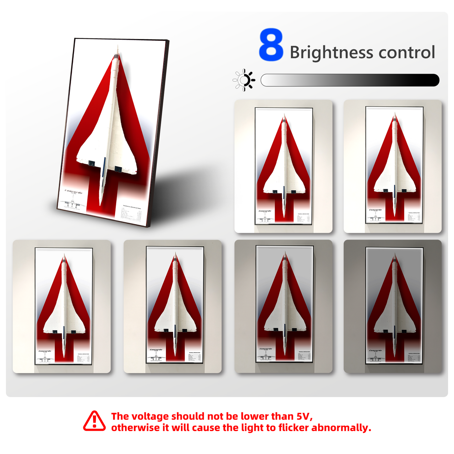 Premium Wall Display Frame Compatible with LEGO® Icons Concorde 10318