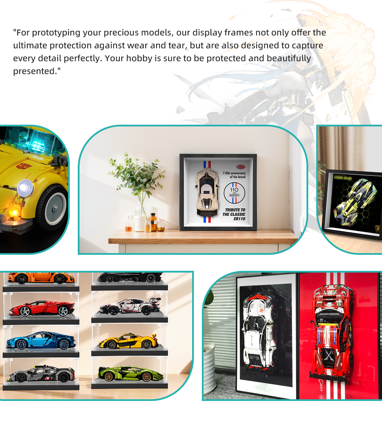 Premium Wall Display Frame Compatible with LEGO® Speed Champions 77240