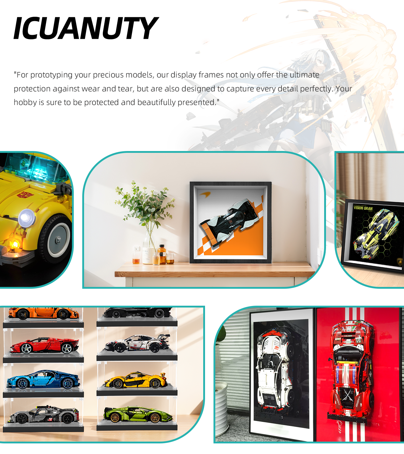 Premium Wall Display Frame Compatible with LEGO® Speed Champions 76918